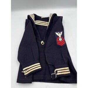 VINTAGE  Navy Sailor Crackerjack Uniform Wool JACKET  NO SIZE TAG INSIDE SEE